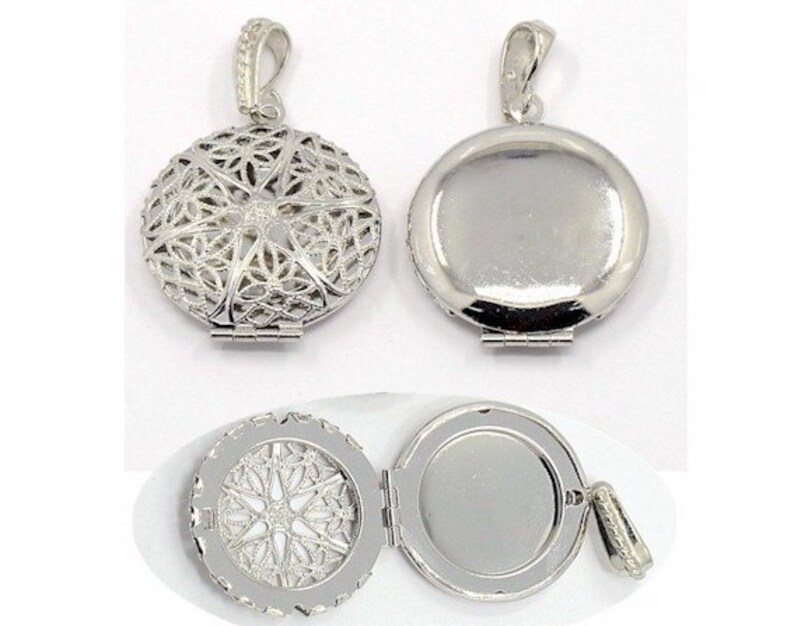1pc Silver Locket many Designs Solid Perfume Necklace Scent Etsy