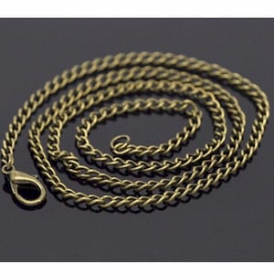 1pc 20 inch Bronze chain antique necklace chain Curb Chain locket chain 3.5x2.6mm pendant jewelry findings 832x