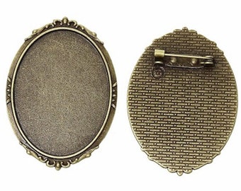 55 Photo Frame Cameo Setting Bronze Plated Jewelry Making Findings EIF0497 55 Photo Frame Cameo Setting Bronze Plated Jewelry Making Findings EIF0497