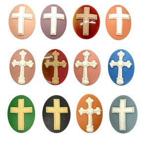 40x30mm Cross ( your choice ) Resin Cabochon Cameo gothic Religious Jesus God Christian rosary and other craft projects s4124