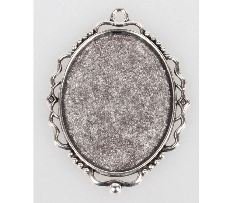 Montage Cabochon Pendentif / Broche - 40mm X 30mm - Plaqué Or - Référence CF947/4924 - Neuf Sans Emballage