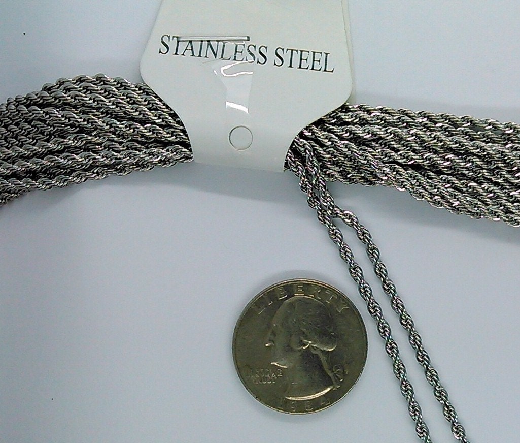 BULK 10 Stainless Steel 20 Braided Rope Necklace Chain C809 