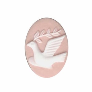 Blush Pink cameo peace Dove cameo Resin Cameo 25x18mm cabochon religious charm peace sign wedding symbol  696q