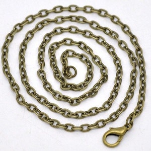 1pc 18 inch Bronze chain antique necklace Cable Chain locket chain 4x2.5mm pendant jewelry findings 945x