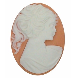 40x30mm silhouette cameo Dark Peach - white resin cameo victorian style cabochon diy wedding favors jewelry supply loose unset cameo S2147