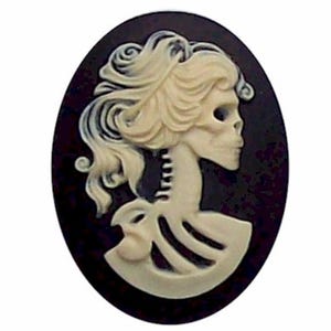40 x 30 mm Calavera gótica Camafeo dulce lolita Día de Muertos esqueleto cabujón Suministro zombie punk nymphet (otros tamaños disponibles) 269x