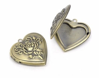1pc Scent Locket essentuial oil diffuser necklace Antique Bronze Heart locket solid Perfume Locket aromatherapy pendant locket necklace 708x