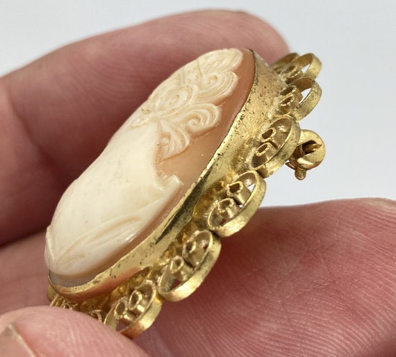 gold filled Antique Vintage Hand carved Italian S… - image 4