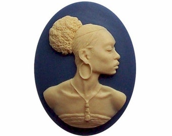 african decor 1pc 40x30 African American Cameo 12COLORS Ethnic diy Africa tribal Kwanza Jewelry resin cabochon Blue finding supply 545x