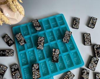 Silikonform Domino för epoxiharts 28 delar komplett set, DIY-form harts domino-spel hantverk