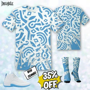 AJ 12 Melo Pattern Geometric 3D Jacket, T-Shirt, Sweatshirt, Hoodie, Socks, Hat Outfit To Match Sneaker