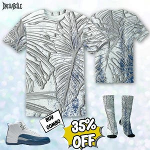 AJ 12 French Blue Urban Tropic 3D Jacke, T-Shirt, Sweatshirt, Hoodie, Socken, Hut Outfit To Match Sneaker