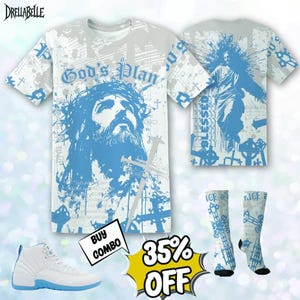 AJ 12 Melo Pattern God Plan 3D Jacket, T-Shirt, Sweatshirt, Hoodie, Socks, Hat Outfit To Match Sneaker