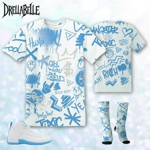 AJ 12 Melo Graffiti King 3D Doodle Style Unisex Jacket, T-Shirt, Sweatshirt, Hoodie, Socks, Outfit To Match Sneaker