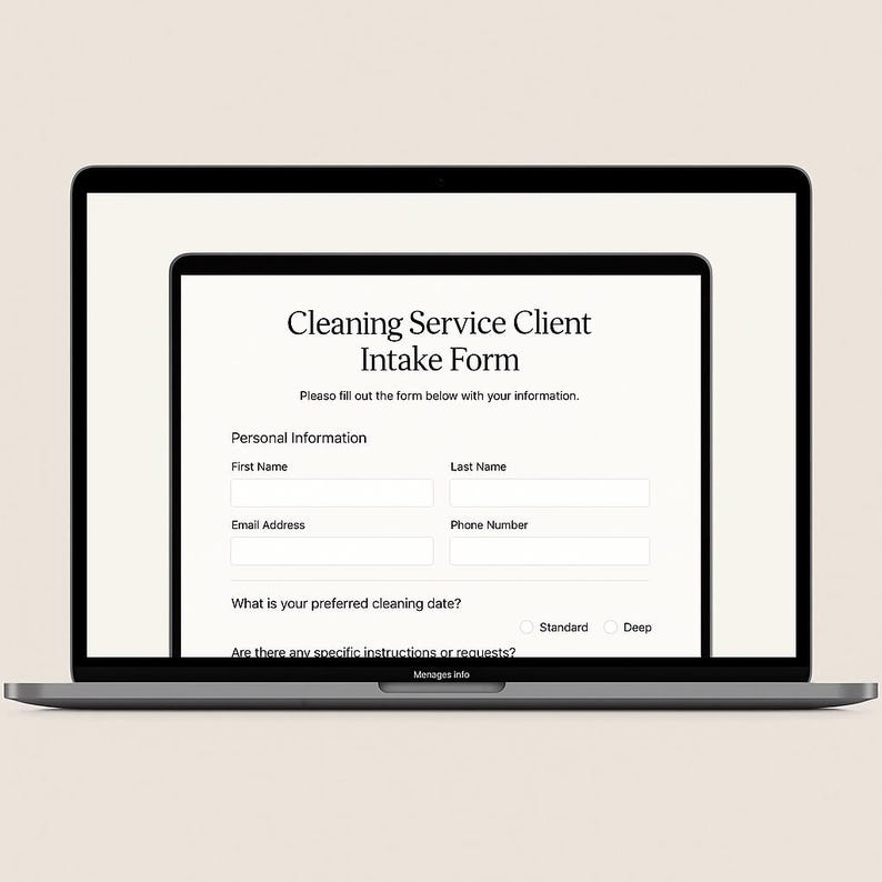 Cleaning Service Client Intake Form – Editable Template for Cleaning ...