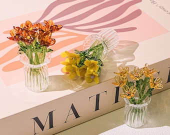 Personalized Glass Flower, Birth Flower Gift, Hand Blown Spring Flower, Glass Flower Bouquet, Gift For Her, Birthday Gift, Gift For Mom