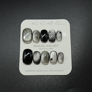 Celestial Sparkle Handmade Round Press OnNail, Customizable Gel Nail Art,Gift For Her