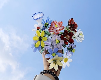Glass Flowers,Glass Birth Month Flowers,Birth Flower,Birth Flowers Gift, Birthday Gift for Her,Home Decor,Personalized Gift,For Her