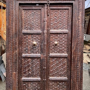 Divine Art Traditional Indian Solid Wood Door Handcrafted Heritage Home Accent Bohemian Wall Décor
