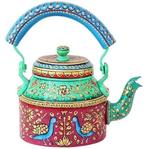 Unique Aluminum Tea Kettle - Handcrafted with Love, Eye-Catching Colors