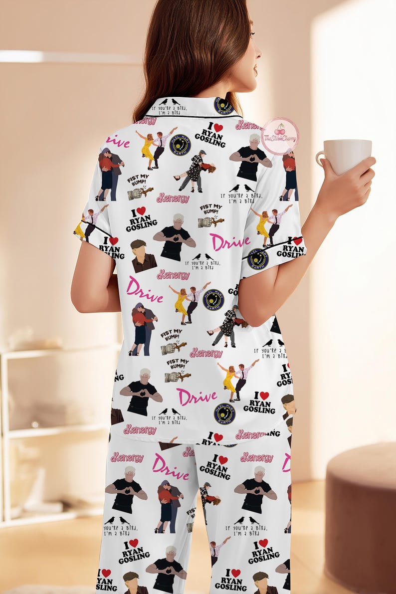 Ryan Gosling Pajama Set, Movie Star Loungewear for Women, Ryan Gosling Fan Gift, Cozy Sleepwear, Celebrity Merch, Birthday Gift for Her bild 4