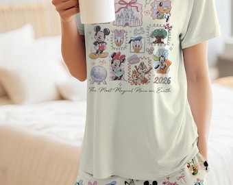 Vintage Mickey Disneyworld Pajama Set, Retro Mickey And Friends Pajamas, Walt Disneyworld Pjs, Disney 2026 Trip Disney Vacation Family Set