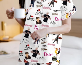 Ryan Gosling Pajama Set, Movie Star Loungewear for Women, Ryan Gosling Fan Gift, Cozy Sleepwear, Celebrity Merch, Birthday Gift for Her