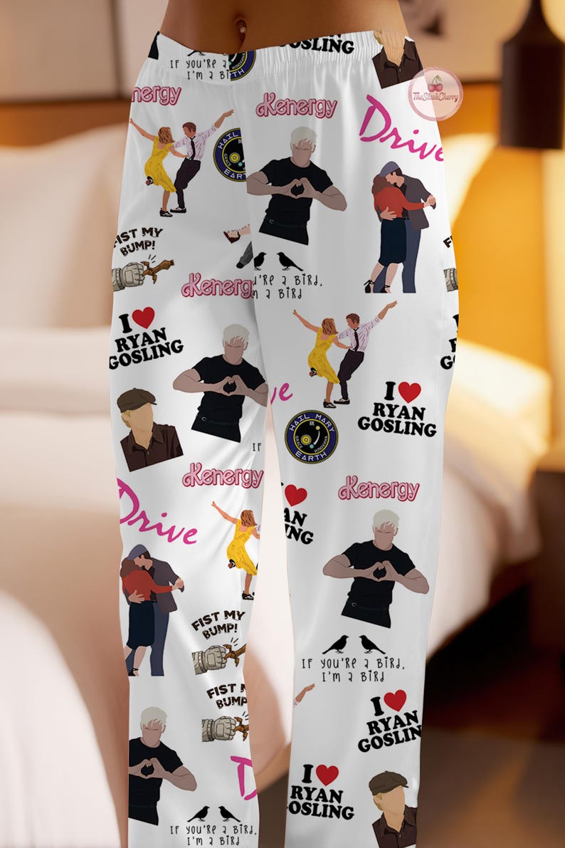 Ryan Gosling Pajama Set, Movie Star Loungewear for Women, Ryan Gosling Fan Gift, Cozy Sleepwear, Celebrity Merch, Birthday Gift for Her bild 6