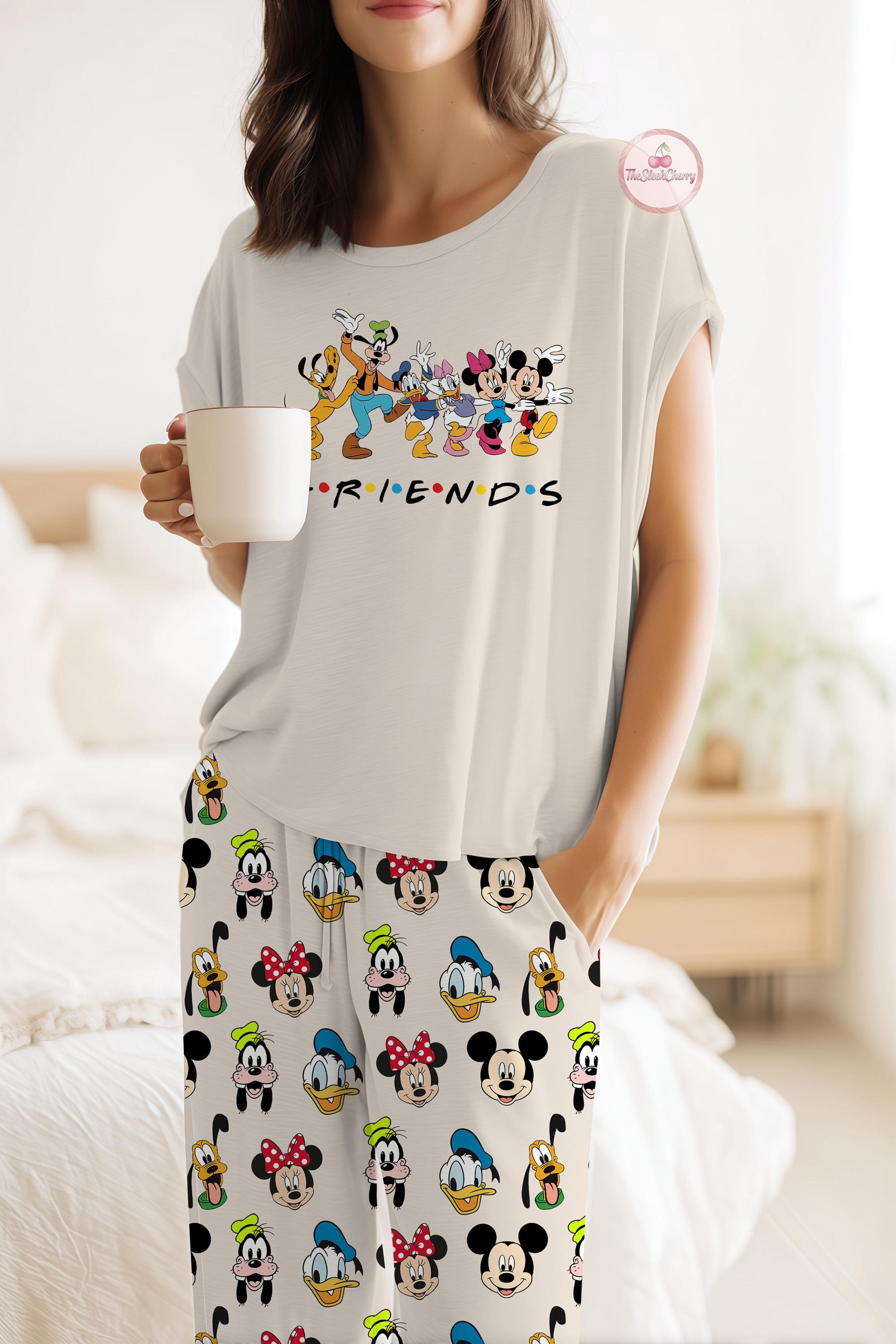 Discover Mickey's Friends Pajama Set, Disneyworld Women Pajamas, Disney Castle Pajamas, Cartoon Movie Pajamas, Mickey And Co Pjs Set, Disneyworld Set