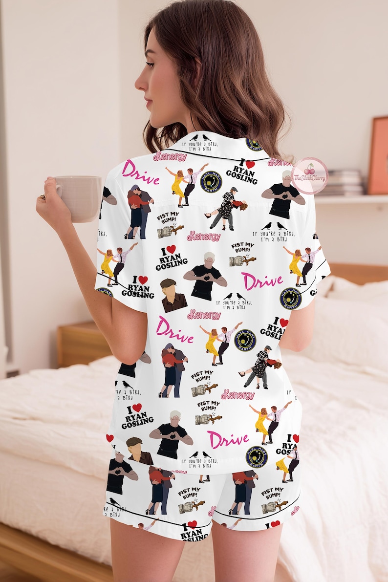 Ryan Gosling Pajama Set, Movie Star Loungewear for Women, Ryan Gosling Fan Gift, Cozy Sleepwear, Celebrity Merch, Birthday Gift for Her bild 2