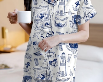 Disney Cruise Line Pajamas Set, Disney Cruise Pajamas Set, Disney Lovers Loungewear, Matching Family Cruise, Disney Vacation