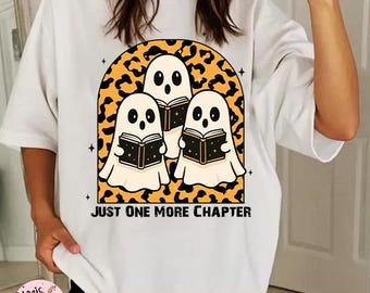 Funny Ghost Book Club Shirt PNG: Spooky Halloween Reading (Digital Download)
