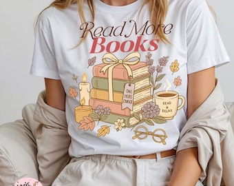 Lesen Sie mehr Bücher PNG: Buchliebhaber Sublimationsdesign (Digitaler Download