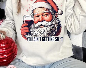 Funny Drunk Santa Christmas Shirt Design: PNG Digital Download