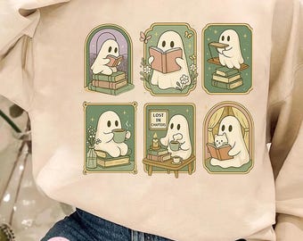 Amante de los libros fantasma PNG Clipart, Diseño de temporada espeluznante (Descarga digital)