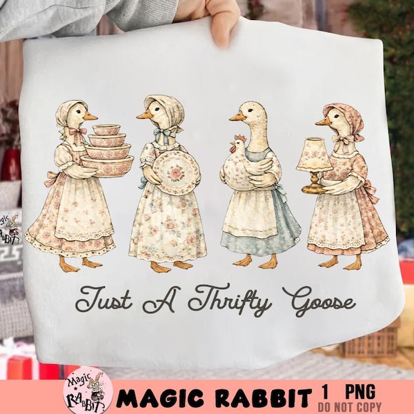Vintage Goose Clipart PNG, Cottagecore Grandma Art (Digital Download)