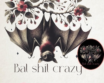 Retro Halloween Fledermaus PNG, Spooky Dark Zitat (Digitaler Download)