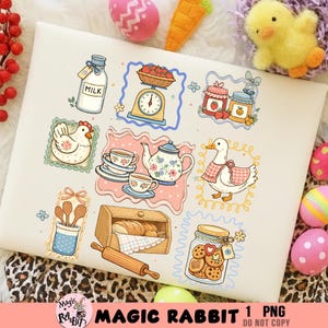 Mormor Core Clipart, Cottagecore bakkonst, vintagestil, Cottagecore PNG, mormorströjadesign, secondhanddekoration PNG, trendig design