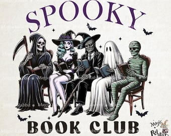 Spooky Book Club SVG PNG: Halloween-Buchliebhaber Design (Digitaler Download
