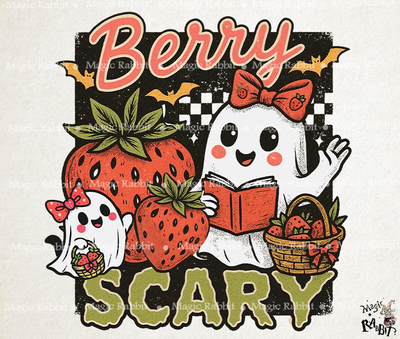 Berry Scary Spooky Summer Strawberry Ghost PNG,Funny Hanging Ghosts Halloween PNG,Ghost Summer Halloween png, Funny summer Halloween Png