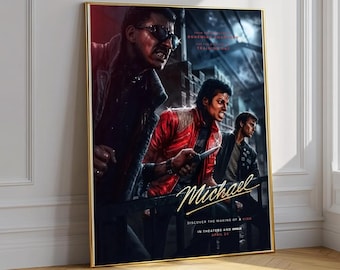 Michael Jackson Poster, King of Pop Wandkunst, Thriller Film Stil Druck, Musiklegende Dekor, Geschenk für MJ Fans