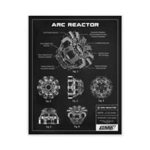 Arc Reactor Blueprint Poster, Sci-Fi Movie Wall Art, Nerd Room Decor, Gift for Him