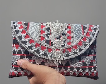 Cultural Radiance Lampung Tapis Evening Bag, Handwoven Bag, Ethnic Handbag, Party Clutch, Ethnic Purse