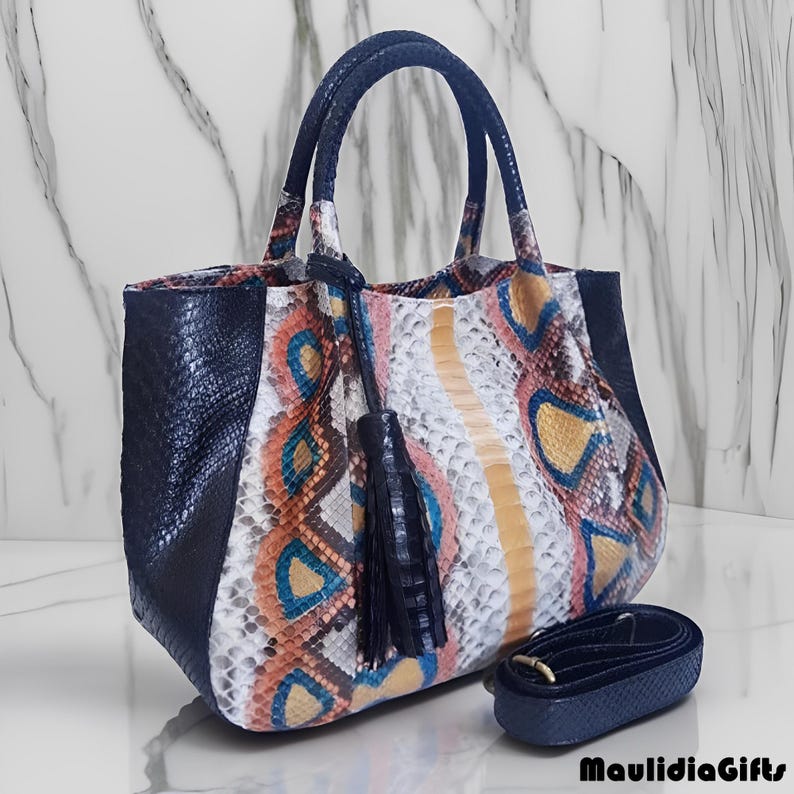 Banowati Women's Python Skin Handbag, Snake Leather Bag, Real Snake ...