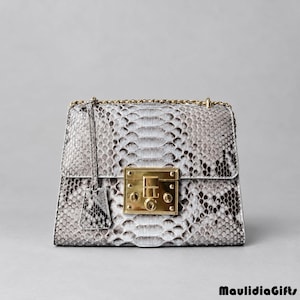 Hana Exotic Snakeskin Leather Bag for Ladies, Real Snake Purse, Exotic Skin Bag, Leather Bag, Python Leather