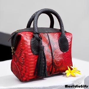 Python Elegance – Genuine Python Snake Skin Bag Model Natalie, Snake Leather Bag, Real Snake Purse, Exotic Skin Bag, Python Leather