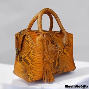 Python Elegance – Genuine Python Snake Skin Bag Model Natalie, Snake Leather Bag, Real Snake Purse, Exotic Skin Bag, Python Leather