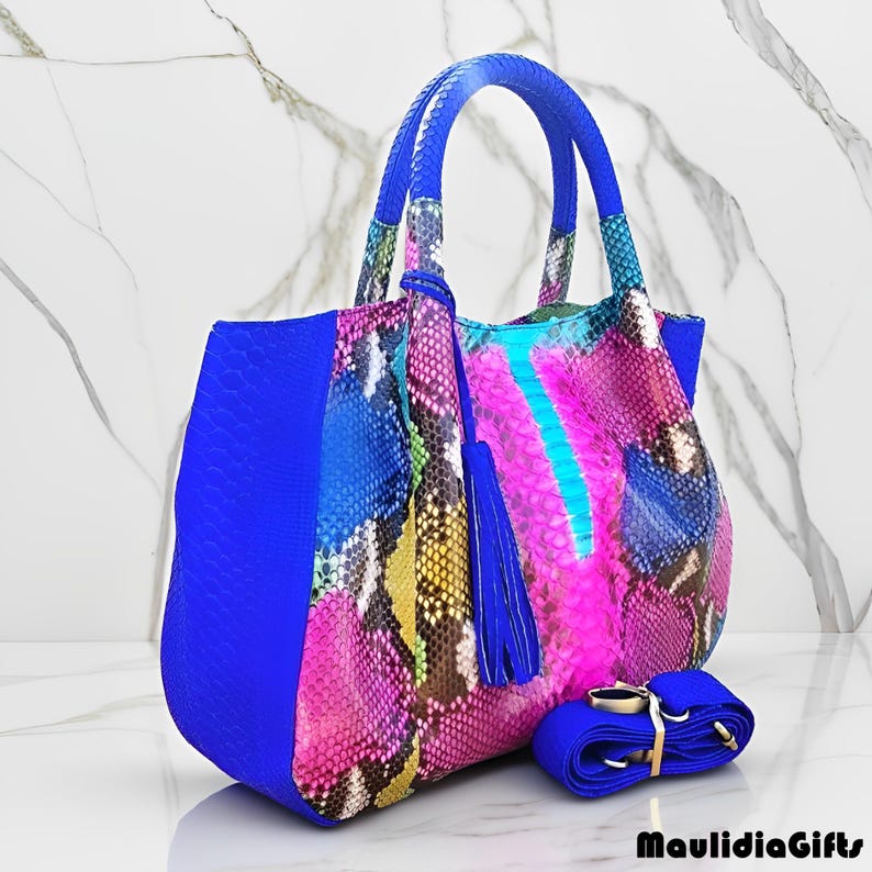 Banowati Women's Python Skin Handbag, Snake Leather Bag, Real Snake ...