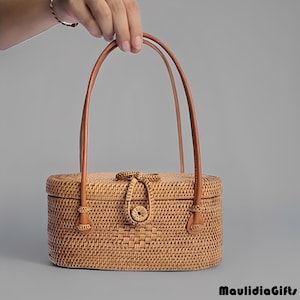 Ethnische Ata Sulaman Akzente Rattan Tasche, Rattan Tasche, Boho Tasche, Etnic Tasche, Boho Tasche, hölzerne Tasche