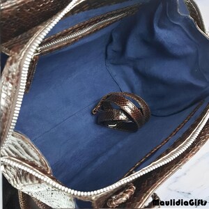 Selona Phyton Leather Tote – Elegant, Tough, Unique,Snake Leather Bag,Real Snake Purse,Exotic Skin Bag,Python Leather
